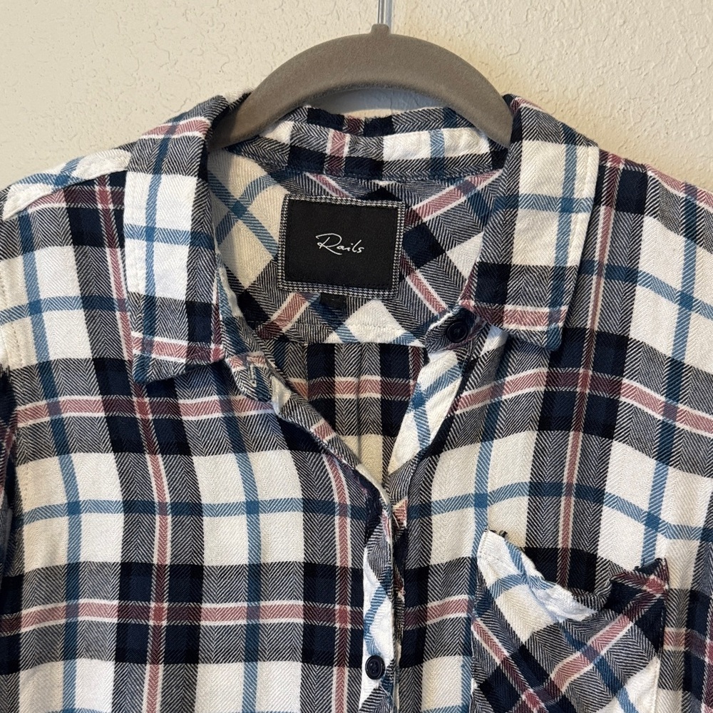 Rails Plaid Button Down Blouse - image 3